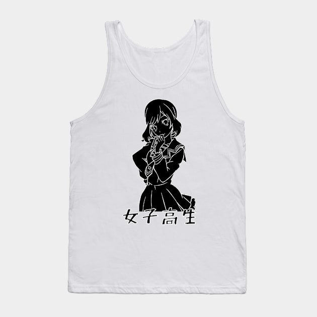 SCHOOL GIRL - SAD JAPANESE AESTHETIC Tank Top by Poser_Boy